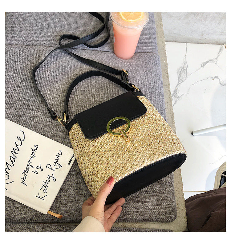 Damen Strandtasche aus Stroh bylotrend