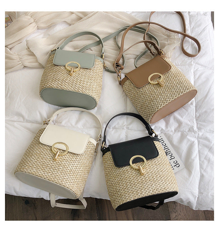 Damen Strandtasche aus Stroh bylotrend