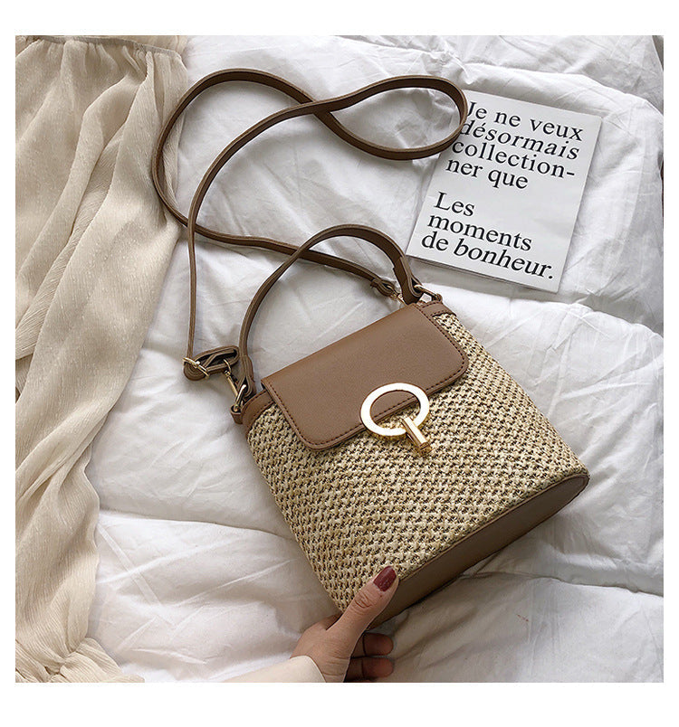 Damen Strandtasche aus Stroh bylotrend