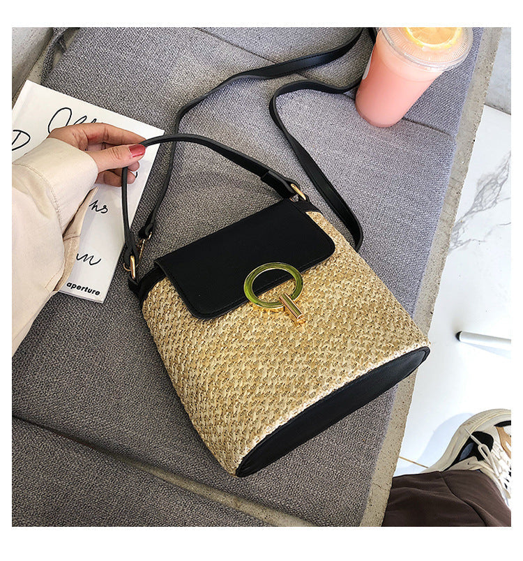 Damen Strandtasche aus Stroh bylotrend
