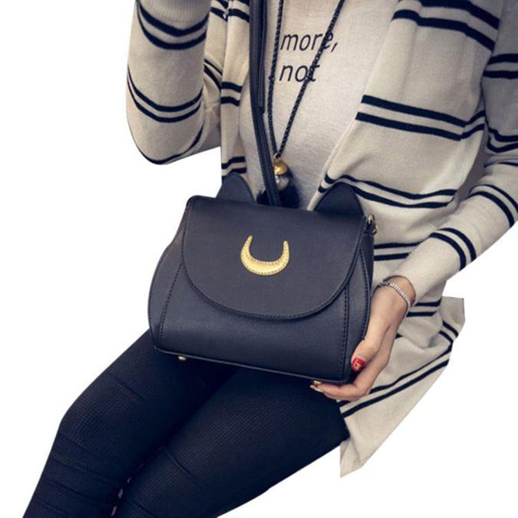 Damen Umhängetasche Mond Schwarz und Weiß Mariner moon's shoulder bag ladies Luna bag woman messenger bylotrend