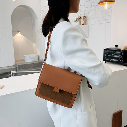 Damen Umhängetasche Retro -Schwarz Braun Weiß bylotrend