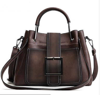 Damenhandtasche Braun und Schwarz - Einkaufstasche mit großer Kapazität bylotrend