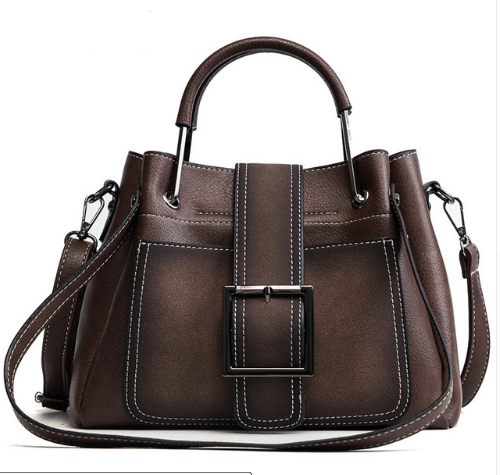 Damenhandtasche Braun und Schwarz - Einkaufstasche mit großer Kapazität bylotrend