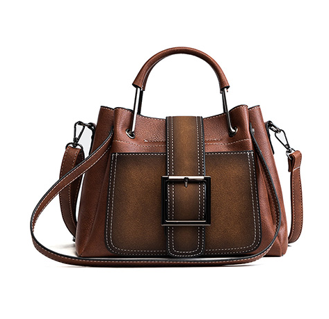Damenhandtasche Braun und Schwarz - Einkaufstasche mit großer Kapazität bylotrend