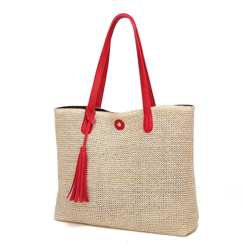 Fashionable BEACH STRAW BAG - Strandtasche Trend bylotrend