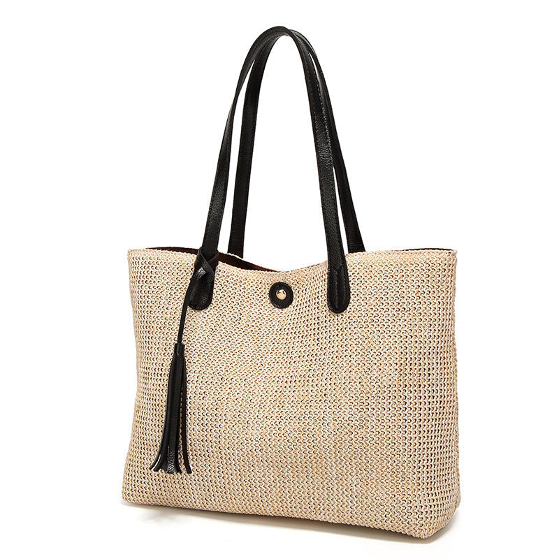 Fashionable BEACH STRAW BAG - Strandtasche Trend bylotrend