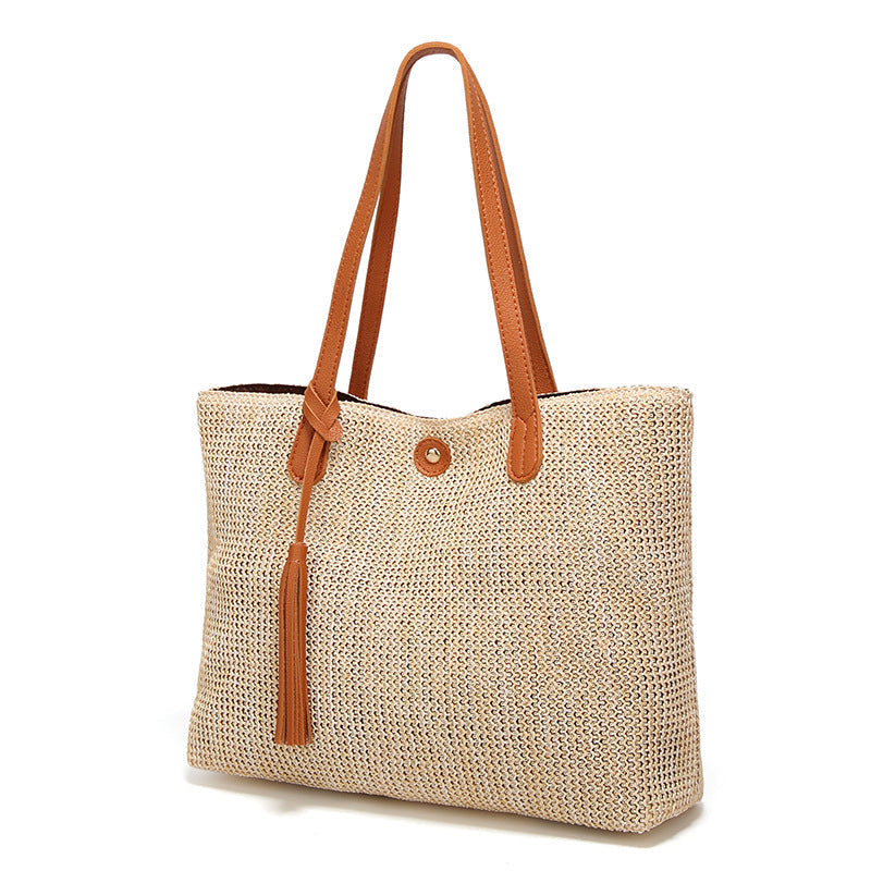 Fashionable BEACH STRAW BAG - Strandtasche Trend bylotrend