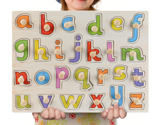 Frühkindliche Bildung Puzzle Tier Alphabet Kognition Holzspielzeug bylotrend