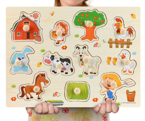 Frühkindliche Bildung Puzzle Tier Alphabet Kognition Holzspielzeug bylotrend