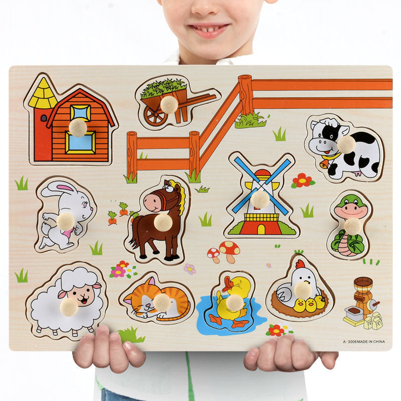 Frühkindliche Bildung Puzzle Tier Alphabet Kognition Holzspielzeug bylotrend