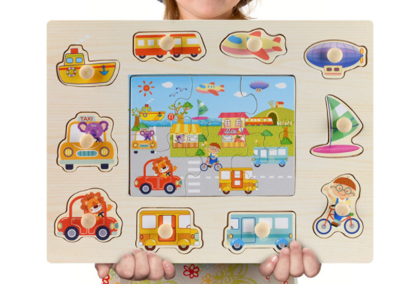Frühkindliche Bildung Puzzle Tier Alphabet Kognition Holzspielzeug bylotrend