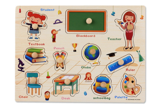 Frühkindliche Bildung Puzzle Tier Alphabet Kognition Holzspielzeug bylotrend