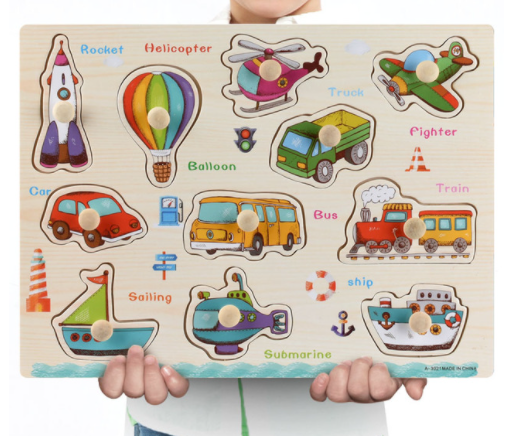 Frühkindliche Bildung Puzzle Tier Alphabet Kognition Holzspielzeug bylotrend