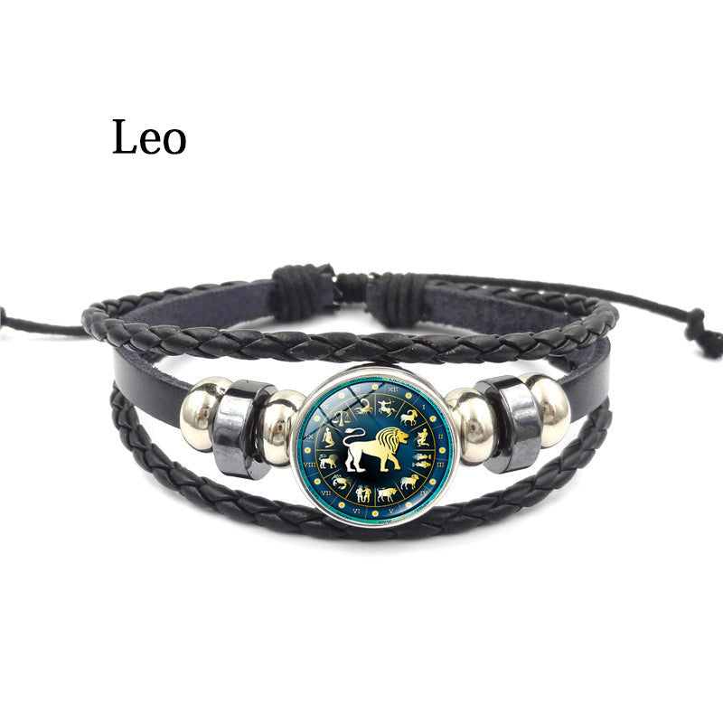Herren Armband Leder Sternzeichen bylotrend