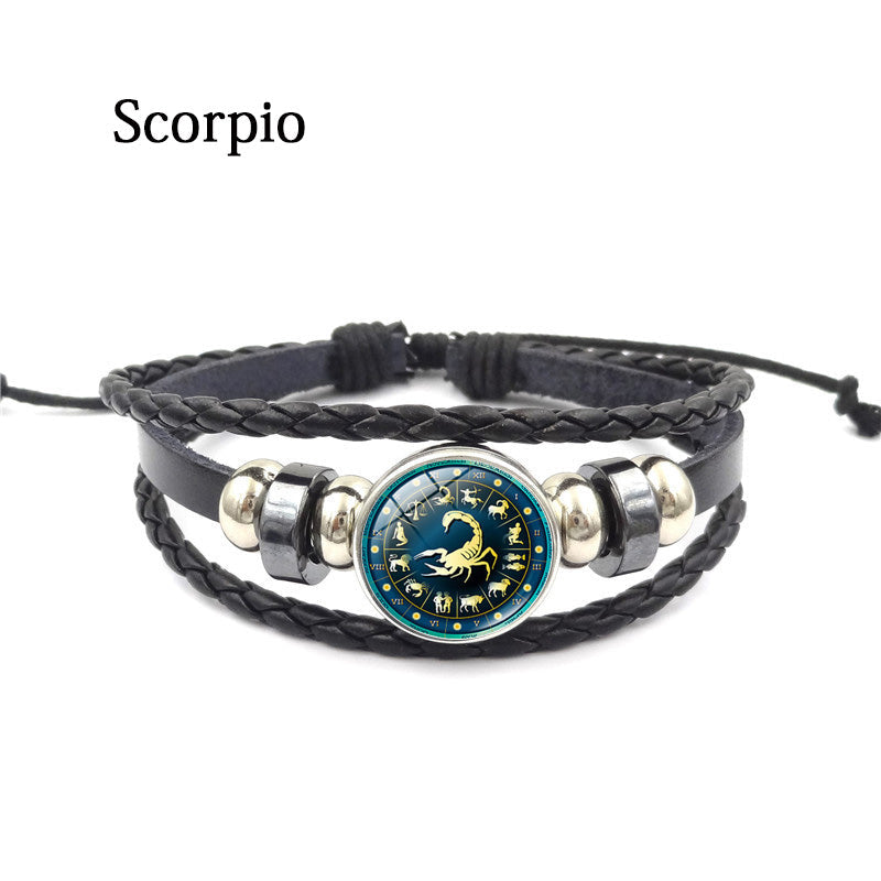 Herren Armband Leder Sternzeichen bylotrend