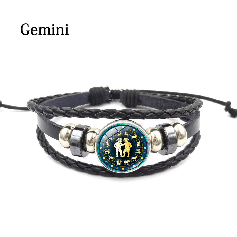 Herren Armband Leder Sternzeichen bylotrend