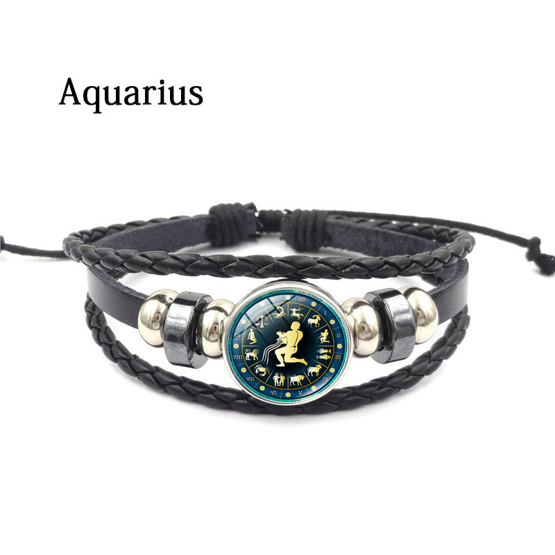 Herren Armband Leder Sternzeichen bylotrend