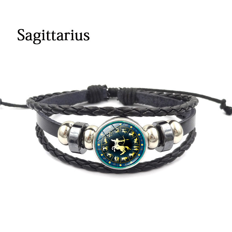 Herren Armband Leder Sternzeichen bylotrend