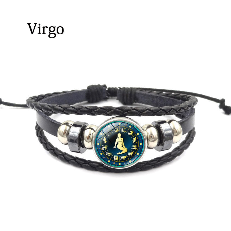 Herren Armband Leder Sternzeichen bylotrend
