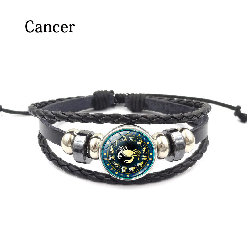 Herren Armband Leder Sternzeichen bylotrend