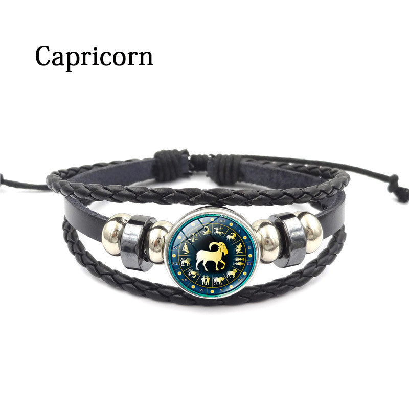 Herren Armband Leder Sternzeichen bylotrend