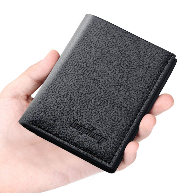 Herren-Brieftasche Kurze Herren-Brieftasche im vertikalen Stil bylotrend