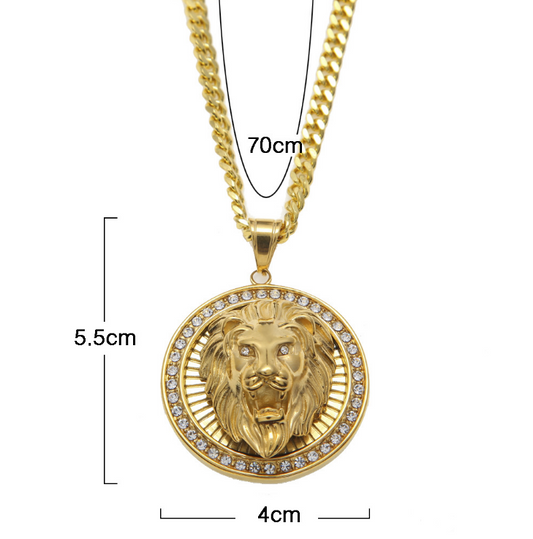 Herren Halskette Titanium Stahl 18K Vergoldet bylotrend