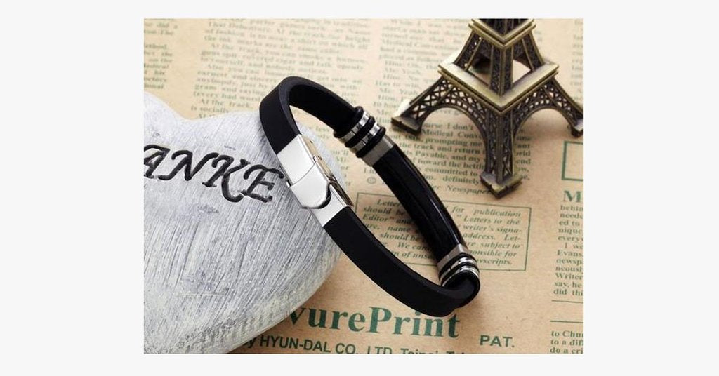 Herren Lederarmband 22cm Edelstahl bylotrend