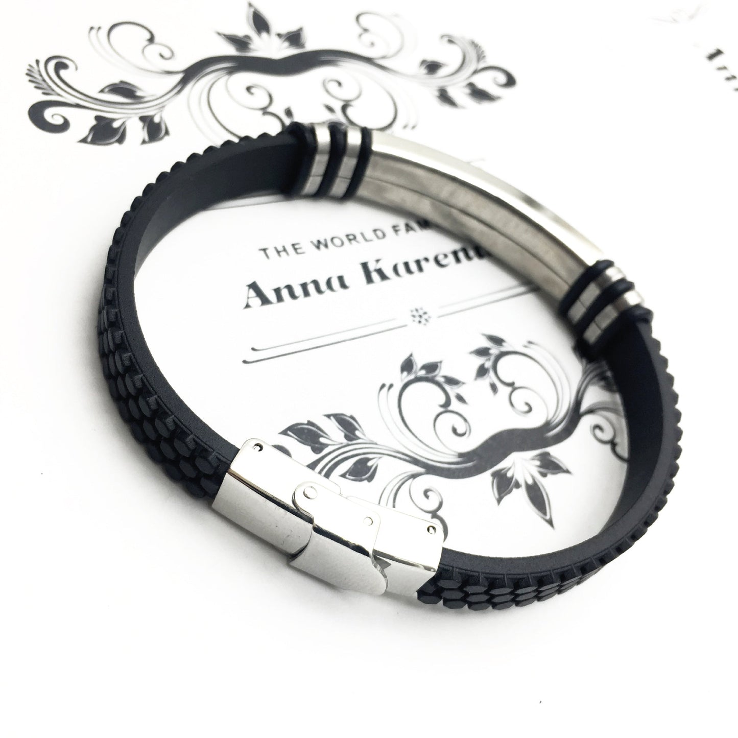 Herren Lederarmband 22cm Edelstahl bylotrend