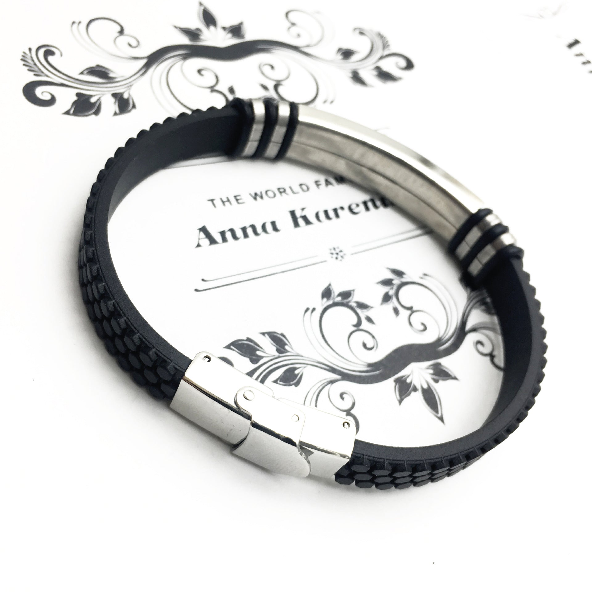 Herren Lederarmband 22cm Edelstahl bylotrend