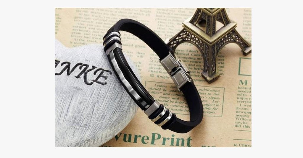 Herren Lederarmband 22cm Edelstahl bylotrend