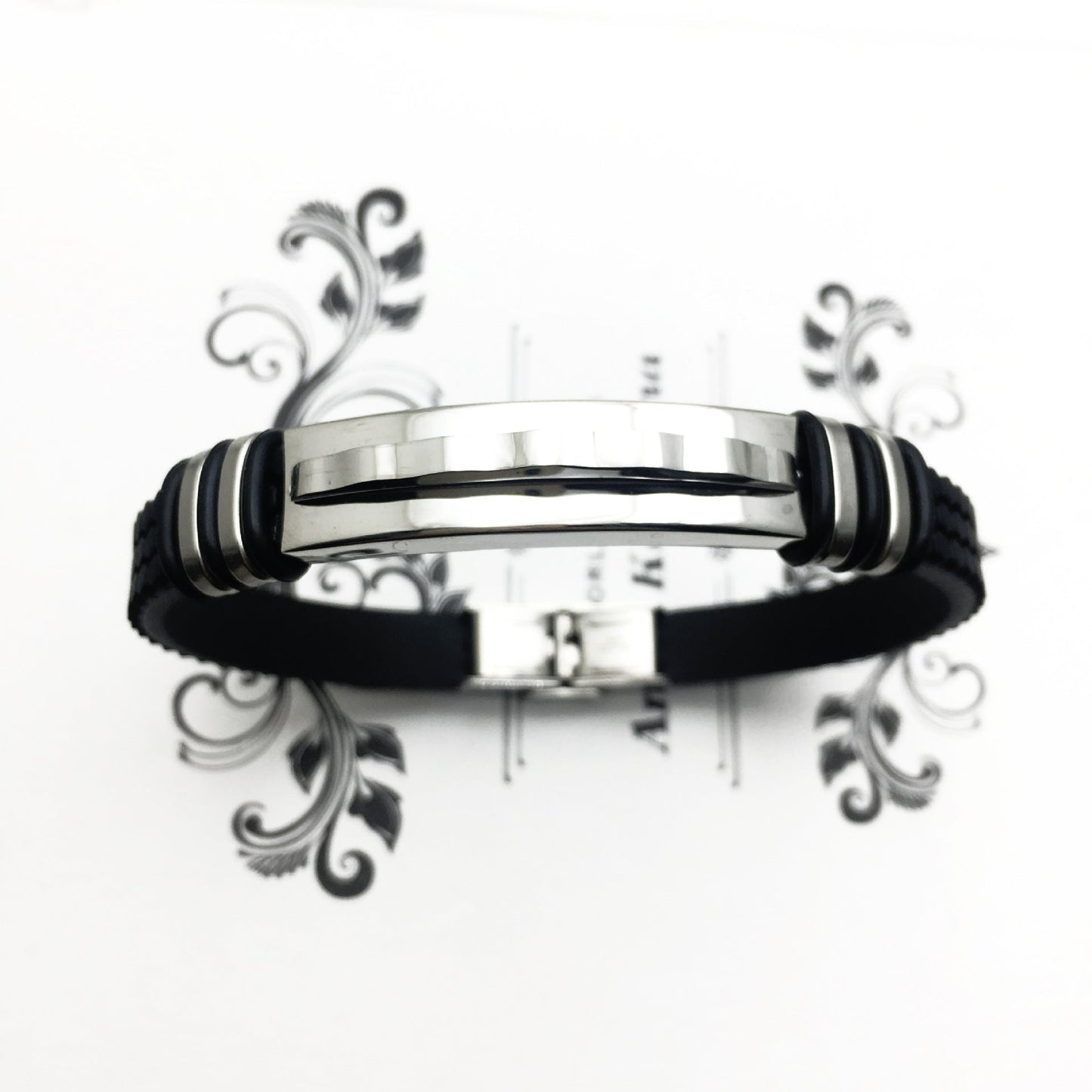 Herren Lederarmband 22cm Edelstahl bylotrend