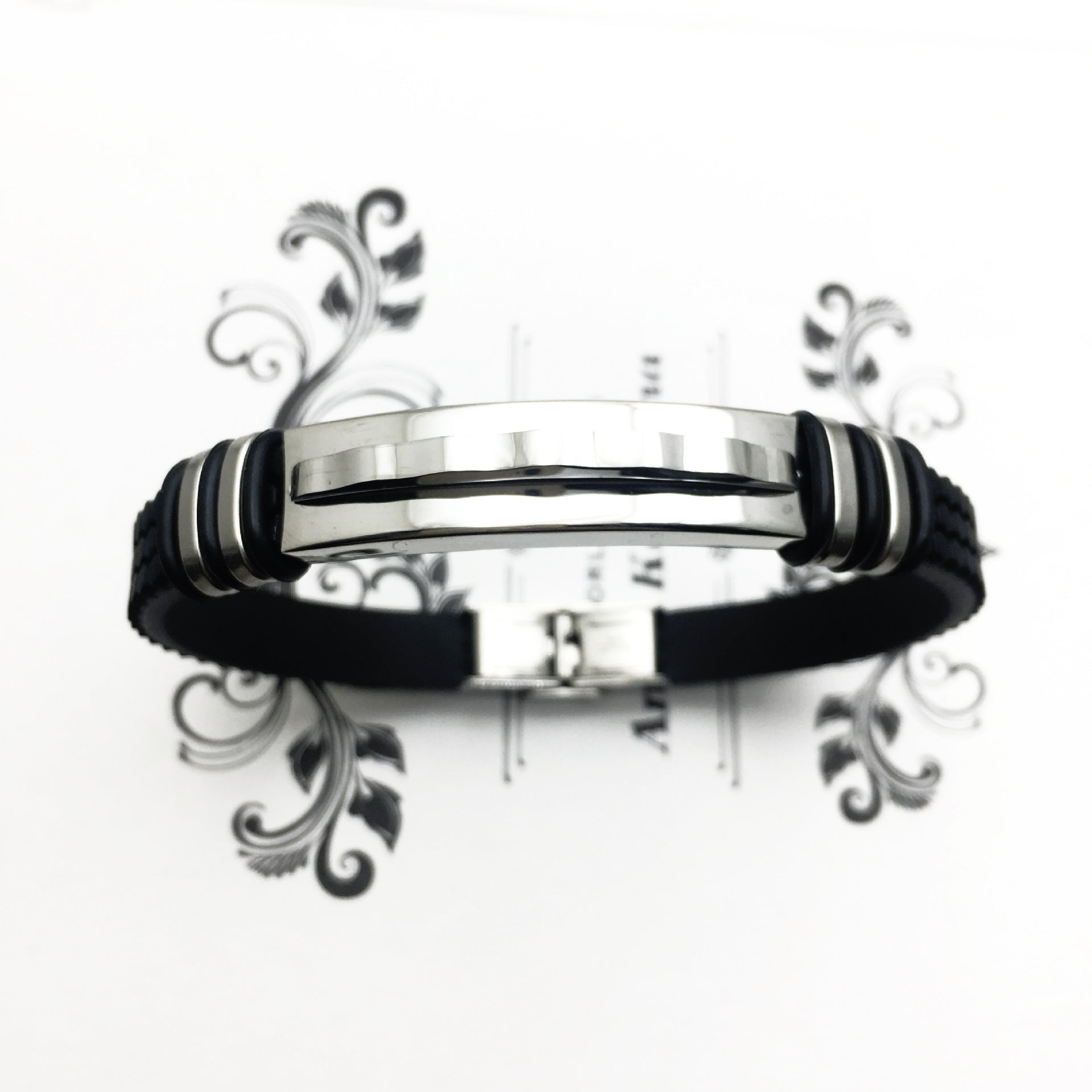 Herren Lederarmband 22cm Edelstahl bylotrend
