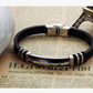 Herren Lederarmband 22cm Edelstahl bylotrend