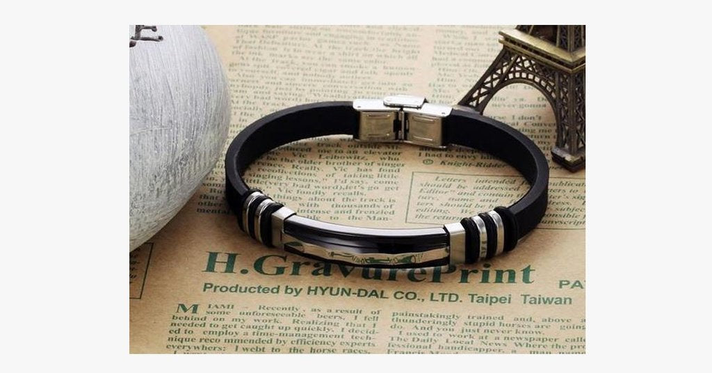 Herren Lederarmband 22cm Edelstahl bylotrend