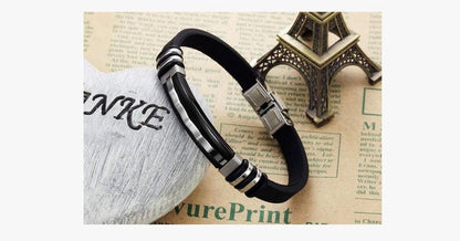 Herren Lederarmband 22cm Edelstahl bylotrend
