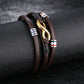 Herren Lederarmband Braun Infinity bylotrend