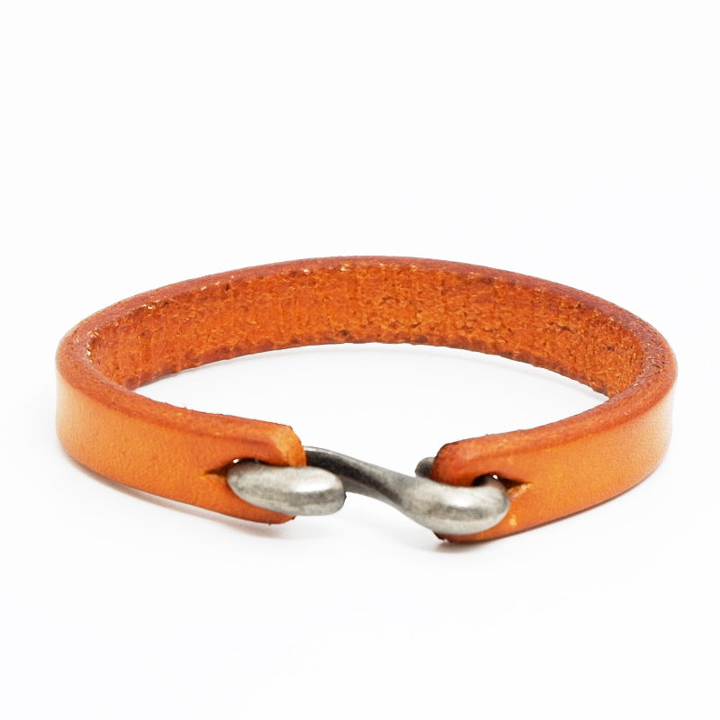 Herren Lederarmband Braun-Orange-Schwarz bylotrend