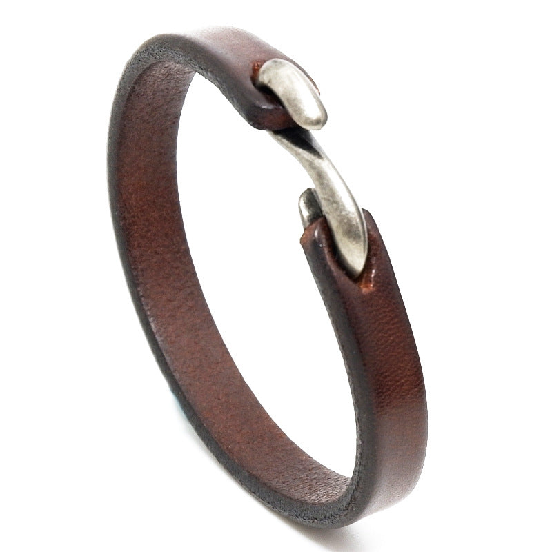 Herren Lederarmband Braun-Orange-Schwarz bylotrend