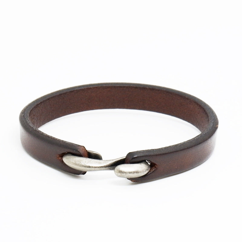Herren Lederarmband Braun-Orange-Schwarz bylotrend