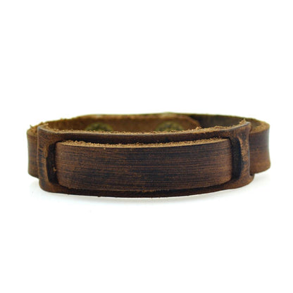 Herren Lederarmband Braun Retro bylotrend