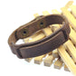 Herren Lederarmband Braun Retro bylotrend