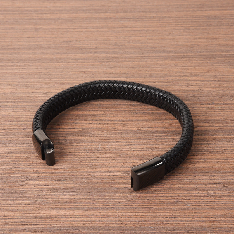 Herren Lederarmband Geflochten-Männer Armband bylotrend