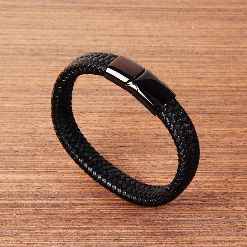 Herren Lederarmband Geflochten-Männer Armband bylotrend