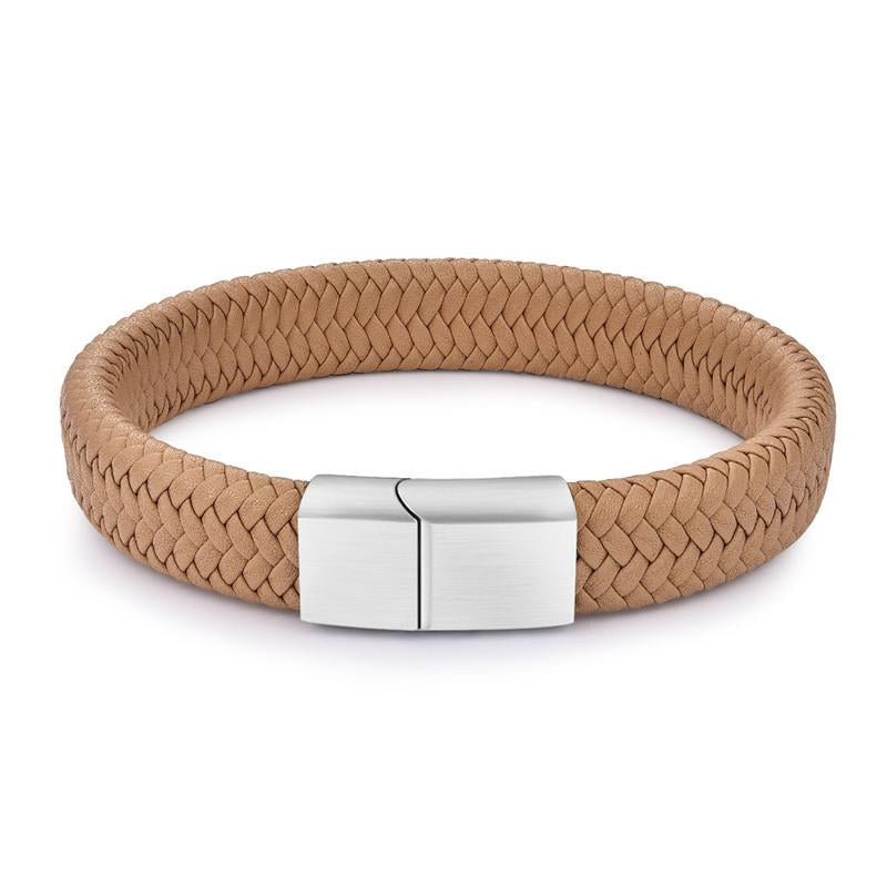 Herren Lederarmband Geflochten-Männer Armband bylotrend
