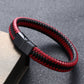 Herren Lederarmband Geflochten Rot bylotrend