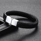 Herren Lederarmband Geflochten Rot bylotrend