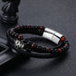 Herren Lederarmband Geflochten Schwarz bylotrend