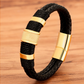 Herren Lederarmband Geflochten Silber Gold bylotrend